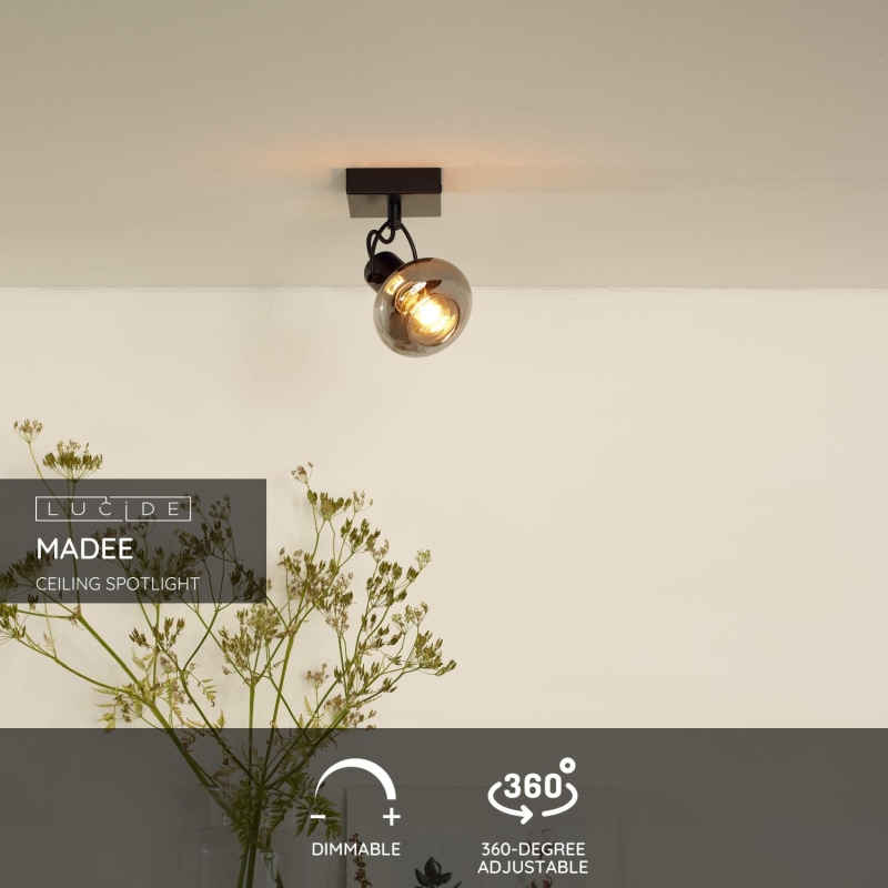 Lucide MADEE - Stropné bodové svietidlo - 1xE14 - Čierne